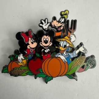 2001 Fab 4 In The Pumpkin Patch Mickey Minnie Goofy Donald Corn Disney Pin  (B2)