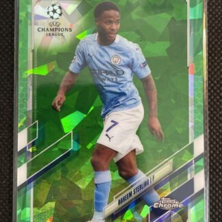 2020-21 Topps Chrome Sapphire UEFA Raheem Sterling Green #/75 Card #76 MAN CITY