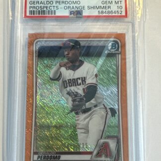 2020 Bowman Chrome Prospects Geraldo Perdomo Orange Shimmer /25 PSA 10