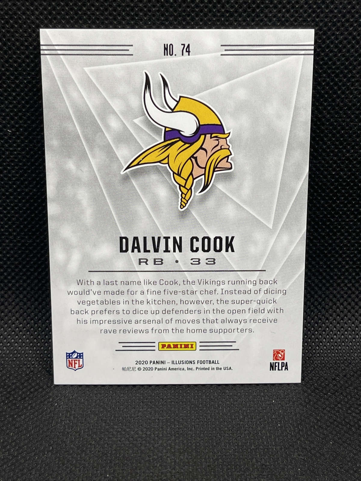 2020 Panini Illusions Dalvin Cook Gold Refractor Parallel /149 Vikings - Image 4
