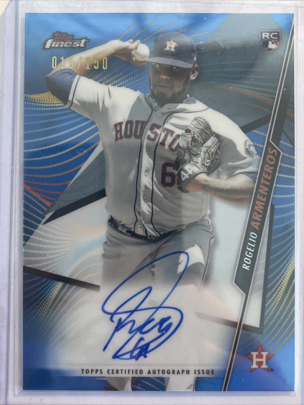 2020 Topps Finest Auto Blue Refractor #FA-RA Rogelio Armenteros RC 019/150