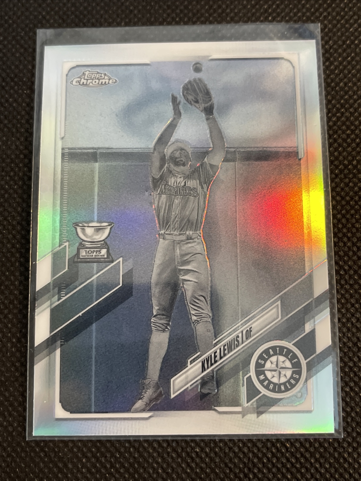 2021 Topps Chrome Negative Refractor #93 Kyle Lewis - Seattle Mariners