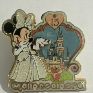 ARTIST PROOF Disney Minnie Mouse Quinceanera 15th Birthday Castle Glitter Pin D0