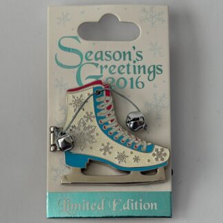 Anna Elsa Season's Greetings 2016 Boxed Set Hinged Ice Skate Disney Pin B