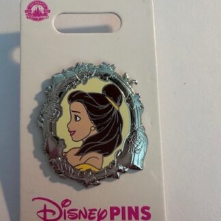 Belle Beauty & The Beast Cameo Side Profile Silver Portrait Disney Pin (B)