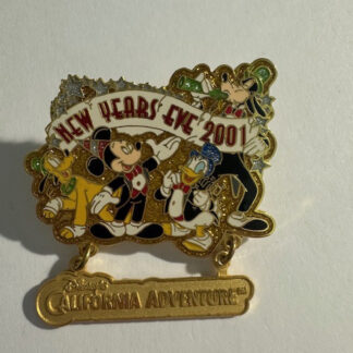 DCA New Years Eve 2001 Dangle Mickey Donald Pluto Disney Pin (A2)