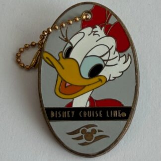 DCL - Daisy Duck - Luggage Tag Disney Cruise Line Red Bow 2006 Disney Pin H6