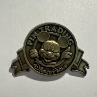 Disney 121952 Mickey Mouse Bronze Disney Parks Pin Trading Logo Banner (E8)