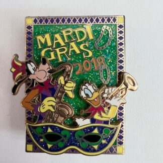 Disney 2018 Mardi Gras Mask Goofy & Donald Duck 3-D Pin LE 3000 (C9)