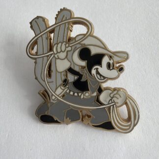 Disney Black And White Cowboy Mickey Cowboy Lasso Pin G6