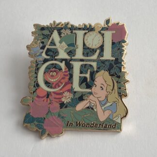 Disney BoxLunch Alice in Wonderland Alice Cheshire Cat Floral Flowers Pin H4