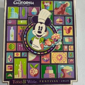 Disney Ca Adventure 2025 Food & Wine Festival Chef Mickey Jumbo Disney Pin B6