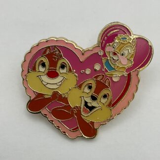 Disney DLRP 2006 Paris Cast Lanyard Chip And Dale with Clarice Heart Pin H7