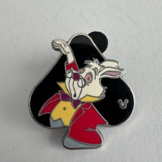 Disney Hidden Mickey Pin White Rabbit Alice In Wonderland Spades (D2)