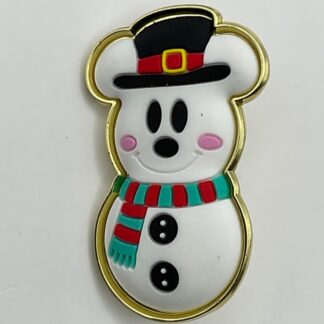 Disney Mickey Snowman Rubber Enamel Pin E0
