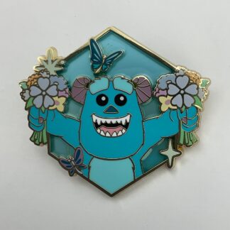 Disney Pixar Stained Glass Mystery Monsters Inc. Sulley Floral Pin H1