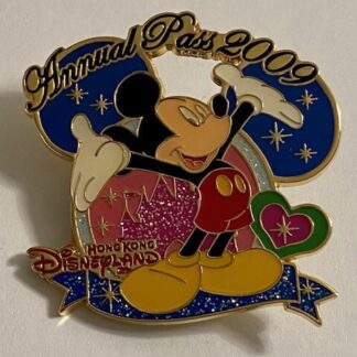 HKDL Annual Passholder Exclusive 2009 Mickey Mouse Heart Pink Disney Pin (A3)