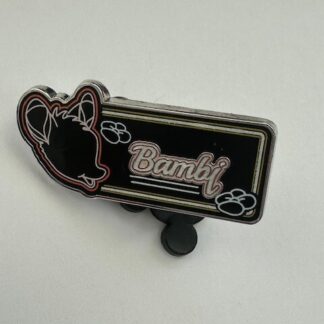 HKDL Hong Kong Game Prize Black Neon Name Plate Bambi Disney Pin (B3)