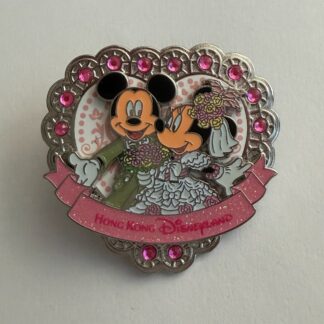 HKDL - Mickey and Minnie - Jewel Wedding Heart 2016 Disney Pin H1