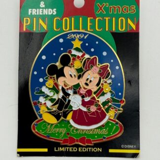 Japan M&P 2001 Mickey Minnie Mouse Merry Christmas Tree Holiday LE Disney Pin B