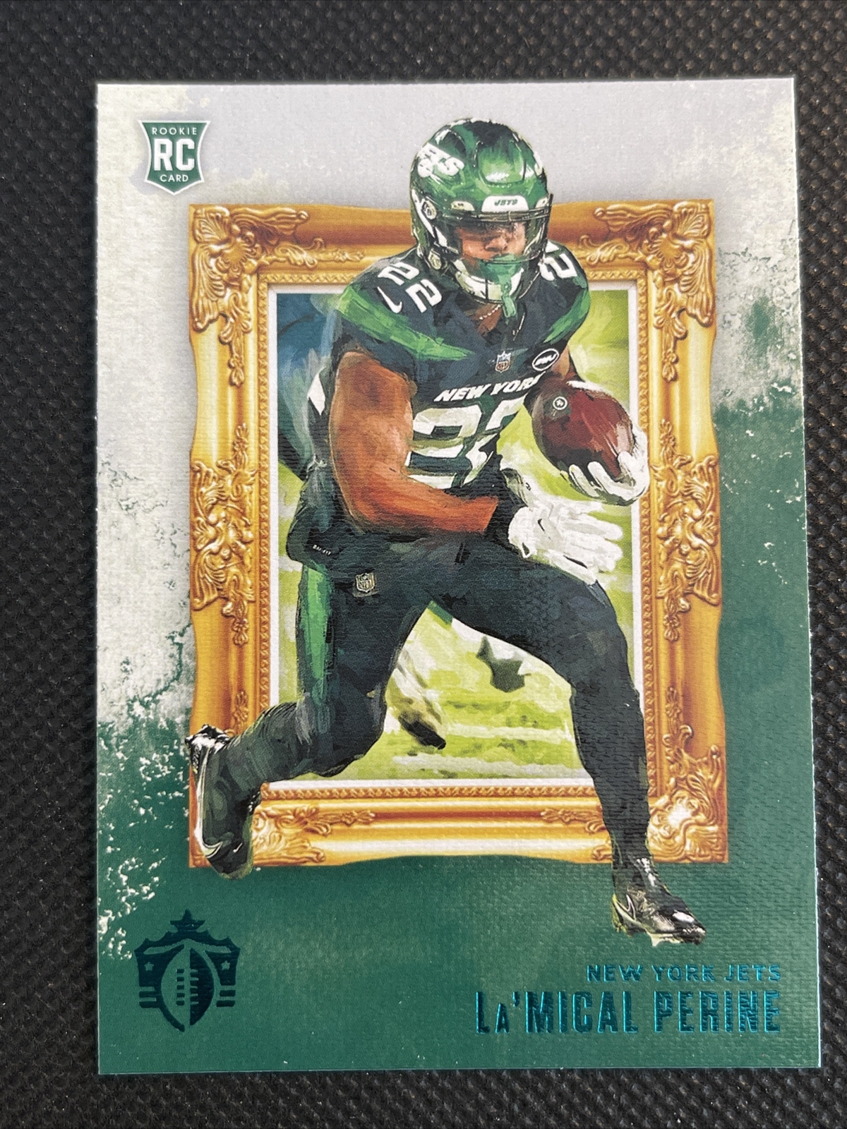 La'Mical Perine 2020 Panini Gridiron Kings TEAL Rookie #30 Chronicles Parallel