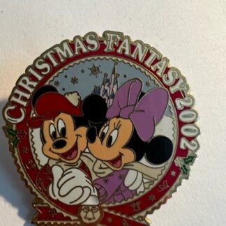 Mickey Minnie Mouse Christmas Fantasy 2002 TDL Tokyo Dancing Disney Pin (A4)