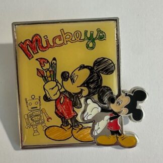 Mickey Mouse Picture Art Sketch Artist Paint Color Robot Glossy Disney Pin F2