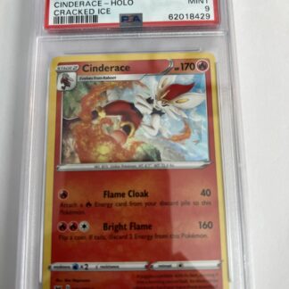 PSA 9 MINT Cinderace SWSH Base Cracked Ice Holo Pokemon Card 036/202