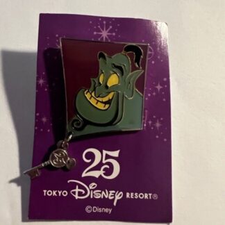 TDR Genie Bon Fire Dance Silver Key Dangle 25th Anniversary Pin LE  (B)
