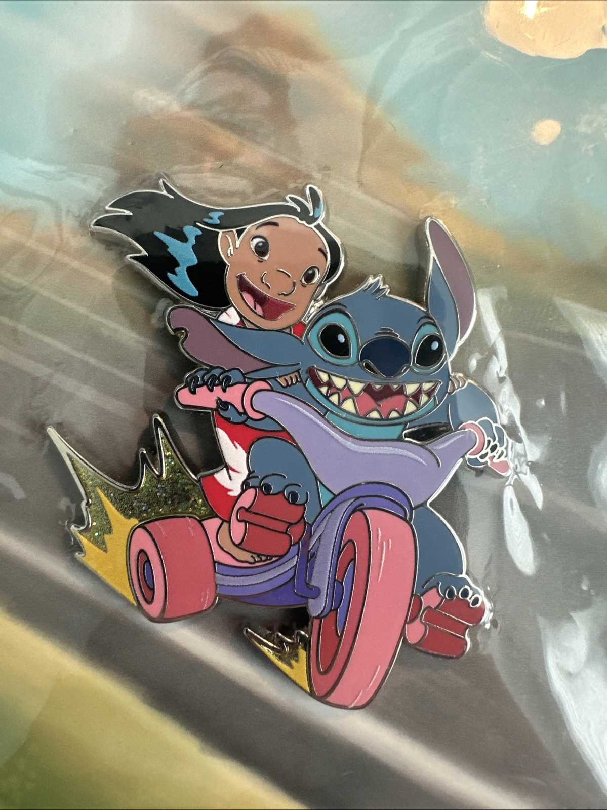 WDI Lilo & Stitch Big Wheel Pin LE 300 Destination D23 2025 Grand Prix Series - Image 2