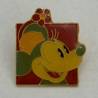 WDW Minnie Mouse Blue Ear Minnie on a Red Square Refresher 2003 Disney Pin G8