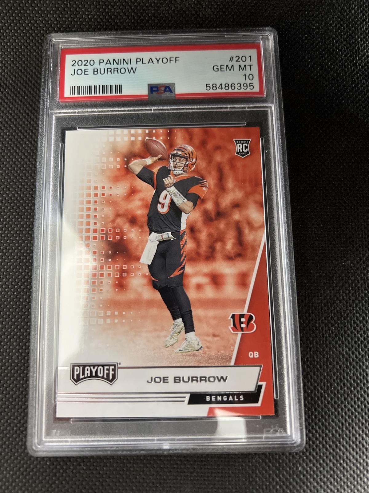 2020 Joe Burrow Panini Playoff #201 Rookie Card PSA 10 GEM Cincinnati Bengals