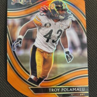 2020 Panini Select Football Troy Polamalu Field Level Die Cut Orange Prizm
