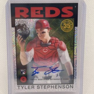 2021 Series 1 1986 Baseball Silver Chrome Auto #86BC-39 Tyler Stephenson RC /199