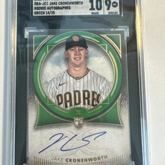 2021 Topps Definitive Jake Cronenworth Green RC Auto /25 Padres SGC PSA 9