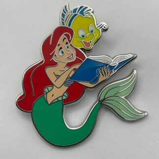 2024 Disney Parks Ariel The Little Mermaid Flounder Reading Book Pin G5