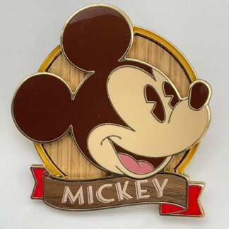 2025 Disney Parks Mickey Mouse Classic Characters Wood Background Pin G2