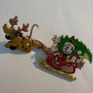 Christmas Mickey With Pluto & Sleigh Disney Trading Pin (D6)
