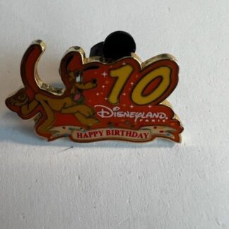 DLP Paris 10 Years Happy Birthday Pluto Yellow Disney Pin (C1)