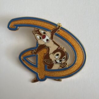 Disney 2007 WDW D Logo Chip Dale Walt Disney World Glitter Pin G7
