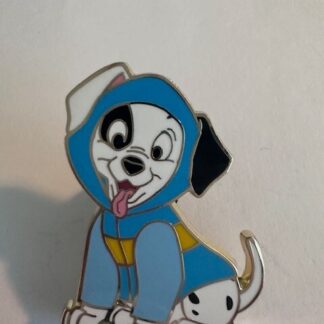 Disney Dogs & Cats 101 Dalmatians Puppy Lucky in a Blue Raincoat pin (C8)