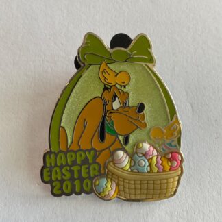 Disney Happy Easter 2010 Pluto Basket Eggs Chicks Bow Glitter Pin LE 2500 F4