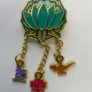 Disney Loungefly Pin Princess Icon Stained Glass Dangle Charms Jasmine G9