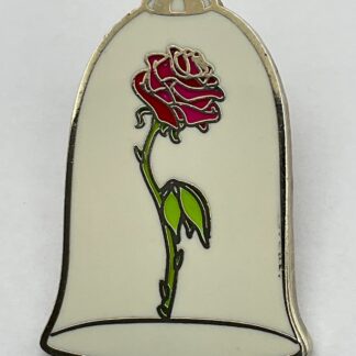 Disney Parks Beauty Beast Enchanted Rose Dome Cloche Pin 2017 Gold White G6
