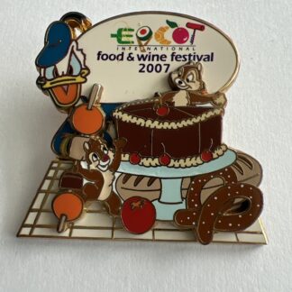 Disney Pin 2007 Epcot International Food & Wine Festival Donald Chip & Dale F3
