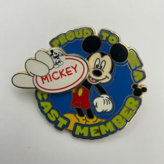 Disney Proud To Be A Cast Member Mickey Mouse Pin Name Badge F9