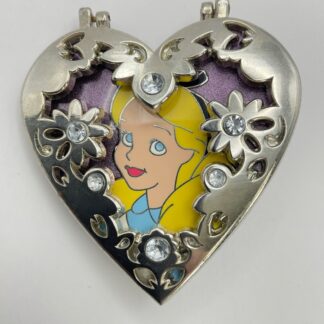 Disney Shopping Pin Alice in Wonderland Filigree Heart Silver Frame LE300 F9