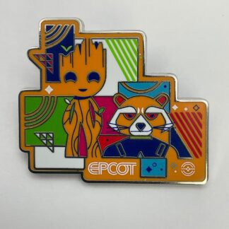 EPCOT Rectangular Retro Mystery Set Walt Disney World Pin Groot and Rocket A7