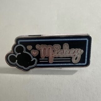 HKDL Game Prize Black Neon Name Plate Mickey Mouse Disney Pin (B1)