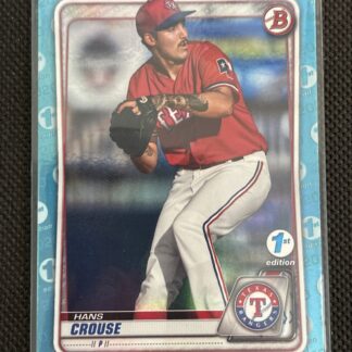 Hans Crouse 2020 Bowman Draft 1st Edition SKY BLUE PARALLEL Rookie #BD-6 RANGERS